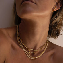 Load image into Gallery viewer, woman wearing Large Hook and Loop Clasp woth cz tennis necklaces 
