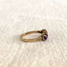 Load image into Gallery viewer, Antique 3 Stone Amethyst Ring
